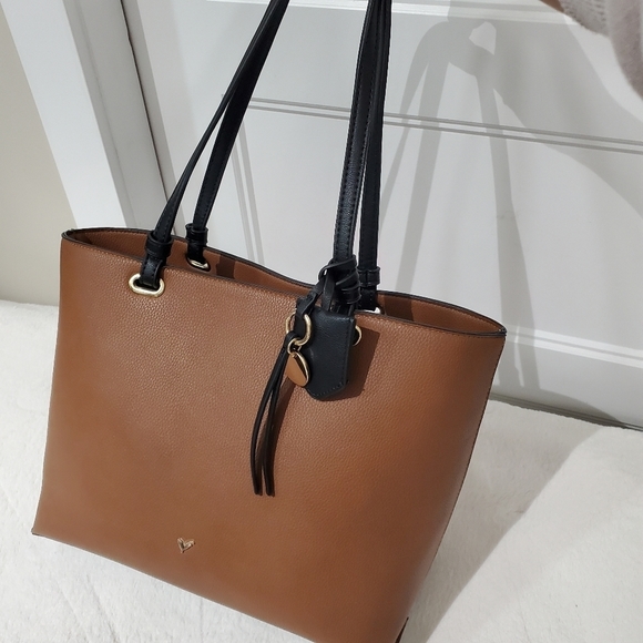 None Handbags - Vegan leather tote brown everyday office bag